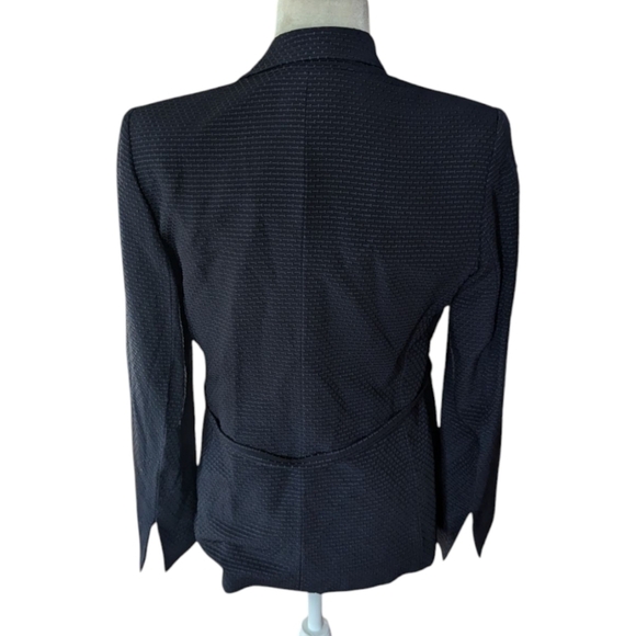 Carlisle Navy Blazer Nubby Structured Career Preppy Old Money Quiet Luxury Sz 6 - Picture 4 of 10